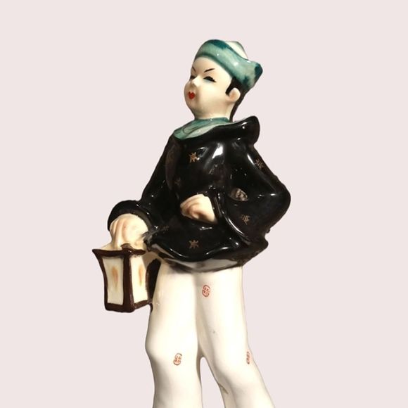 Vintage Kreiss Asian Oriental Hand Painted Ceramic Figurine - Picture 3 of 6